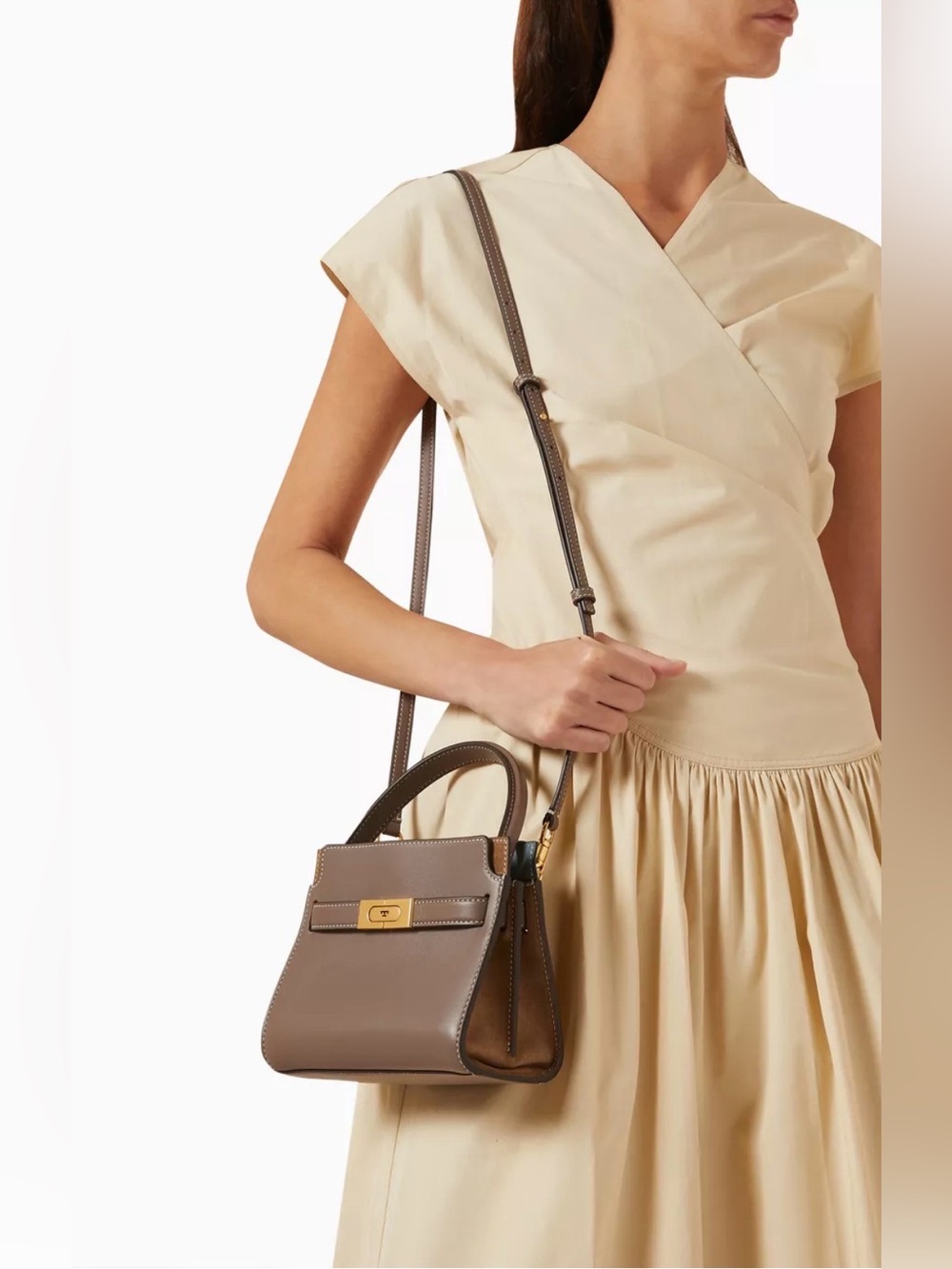 Tory Burch Mini Lee Radziwill Double Shoulder Bag In Clam Shell. - Picture 14 of 17